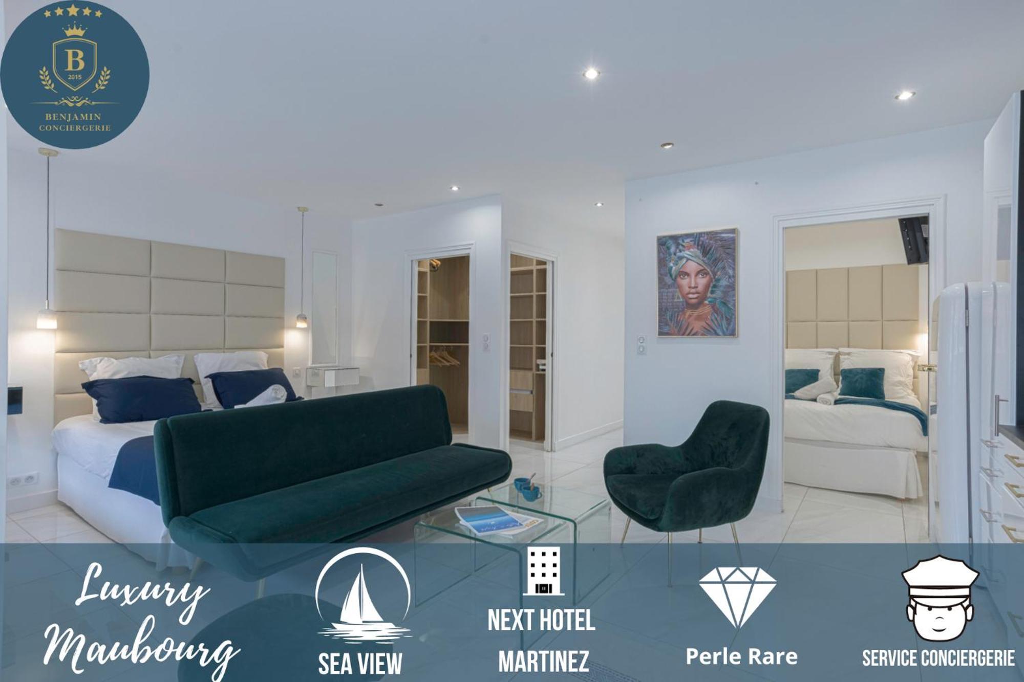 Luxury Maubourg - Vue Mer - Croisette 50M Plage - Clim - Terrasse Cannes Luaran gambar