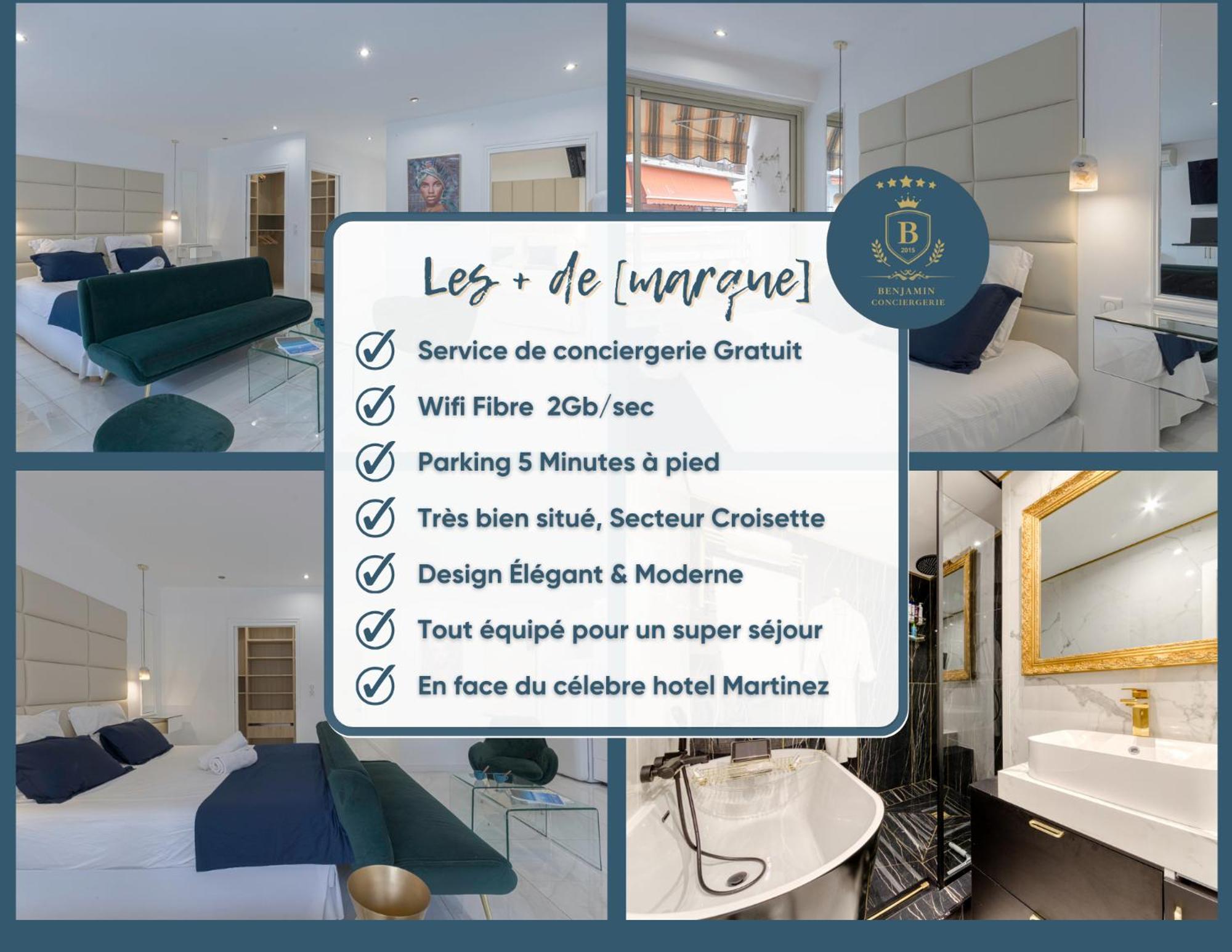 Luxury Maubourg - Vue Mer - Croisette 50M Plage - Clim - Terrasse Cannes Luaran gambar